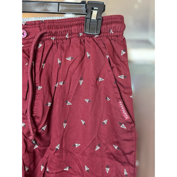 Van Heusen Men's Small Red Casual Woven Printed Pajama Loungewear Bottoms - Picture 10 of 12